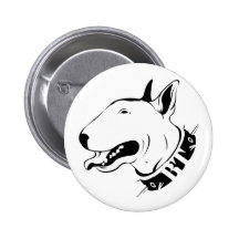 Conception artistique de race de chien de bull-ter badges avec agrafe