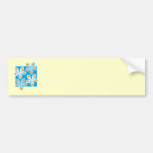 Conception assez florale, bleu et crème autocollants pour voiture