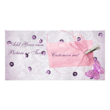 Conception assez rose personnalisable de papillon photocartes