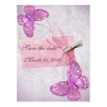 Conception assez rose personnalisable de papillon carte postale