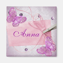 Conception assez rose personnalisable de papillon aimants
