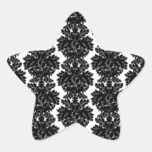 conception blanche de damassé de petit noir de flo autocollants