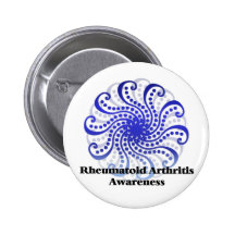 Conception bleue 6 de conscience de rhumatisme art badges avec agrafe