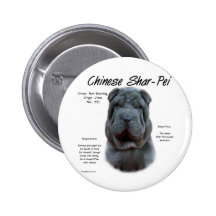 Conception (bleue) d'histoire de Shar Pei de Chino Pin's Avec Agrafe