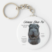 Conception (bleue) d'histoire de Shar Pei de Chino Porte-clef