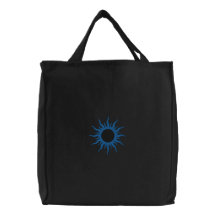 Conception bleue et noire d'imaginaire de Sun Sac Fourre-tout Brodé