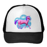 Conception bleue rose de cheval de licorne casquettes de camionneur