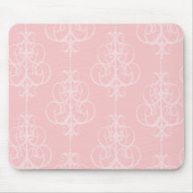 conception chic de damassé de remous de rose en pa tapis de souris