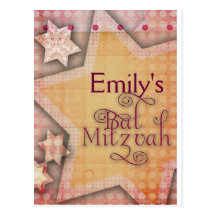 Conception colorée de bat mitzvah de point de polk cartes postales