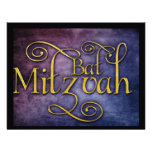 Conception colorée de bat mitzvah invitations