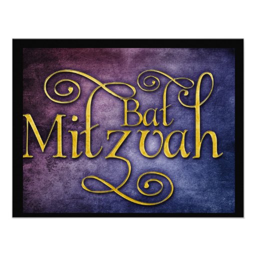 Conception colorée de bat mitzvah invitations