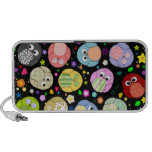 Conception colorée de hiboux et de fleurs haut-parleur ordinateur portable