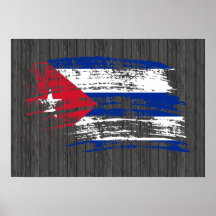 Conception cubaine fraîche de drapeau affiche