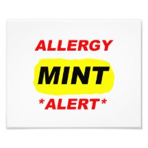 Conception d'allergie de menthe d'alerte d'allergi tirages photo