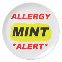 Conception d'allergie de menthe d'alerte d'allergi assiette pour soirée