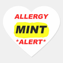 Conception d'allergie de menthe d'alerte d'allergi autocollant
