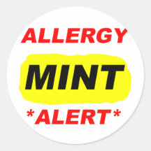 Conception d'allergie de menthe d'alerte d'allergi autocollants