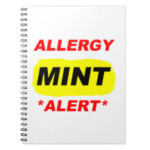 Conception d'allergie de menthe d'alerte d'allergi carnet