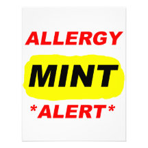 Conception d'allergie de menthe d'alerte d'allergi cartons d'invitation personnalisés