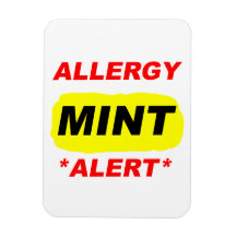 Conception d'allergie de menthe d'alerte d'allergi magnets rectangulaires