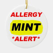 Conception d'allergie de menthe d'alerte d'allergi ornements de noël