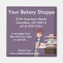 Conception de boulangerie/magasin de pâtisserie 4 aimants pour réfrigérateur