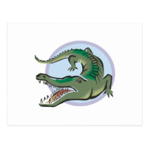 Conception de cercle de crocodile/alligator cartes postales