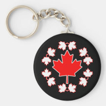 Conception de cercle de feuille d'érable du Canada Porte-clef