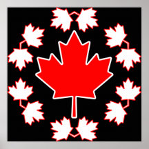 Conception de cercle de feuille d'érable du Canada Affiches