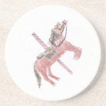 Conception de cheval de carrousel dessous de verre