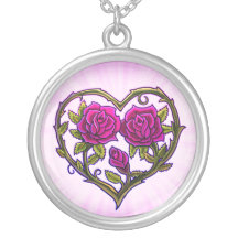 Conception de coeur de rosier colliers