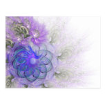 Conception de dentelle pourpre et bleue de fractal carte postale