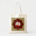 Conception de fête de poinsettia sac fourre-tout