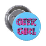 Conception de fille de geek de plaid badge avec épingle