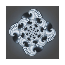 Conception de fractale de gris bleu toile tendue sur châssis
