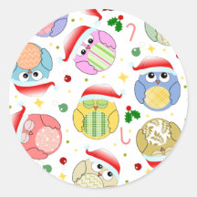 Conception de hiboux de Noël Autocollants