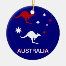 Conception de kangourou de l'Australie et de croix Ornements
