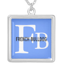 Conception de monogramme de race de bouledogue fra pendentif personnalisé