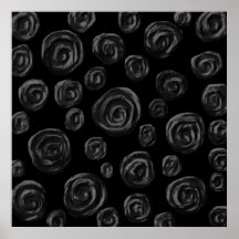 Conception de motif de rose de noir affiches