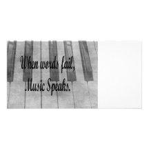 conception de musique de piano d'échouer de mots cartes de vœux avec photo