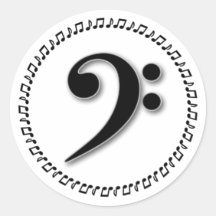 Conception de note de musique de clef basse autocollant
