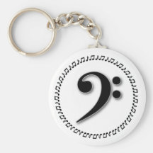 Conception de note de musique de clef basse porte-clé