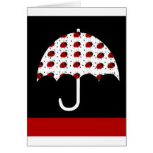 Conception de parapluie de coccinelle carte de vœux