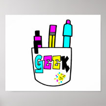 conception de protecteur de poche de cmyk de geek posters