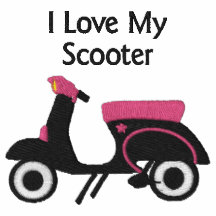 Conception de scooter : : Noir et rose personnalis Polos Brodés