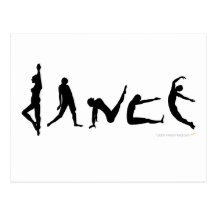 Conception de silhouette de danse de danse cartes postales