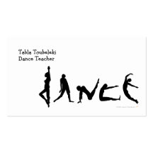 Conception de silhouette de danse de danse cartes de visite personnelles