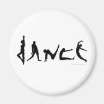 Conception de silhouette de danse de danse aimants pour réfrigérateur