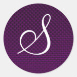 Conception de tissu de monogramme (pourpre) autocollant
