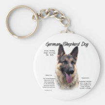 Conception d'histoire de chien de berger allemand porte-clé